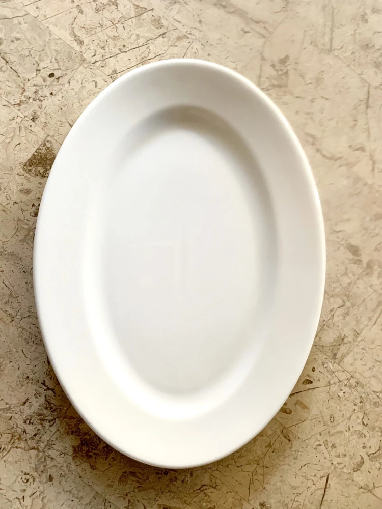 White Oval Dinner Plate 11 inch - Porcelain Tableware - Image 1