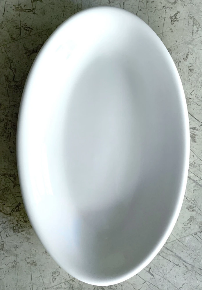 White Oval Porcelain Dessert Plate 9.8" x 6.2" Dinnerware - Image 1