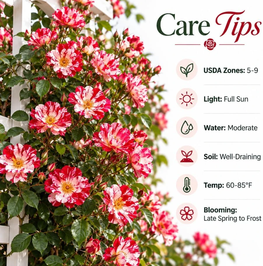 White Red Climbing Rose Live Plant – 4-6 Inches Tall, Fragrant Flowers, Outdoor - Image 5