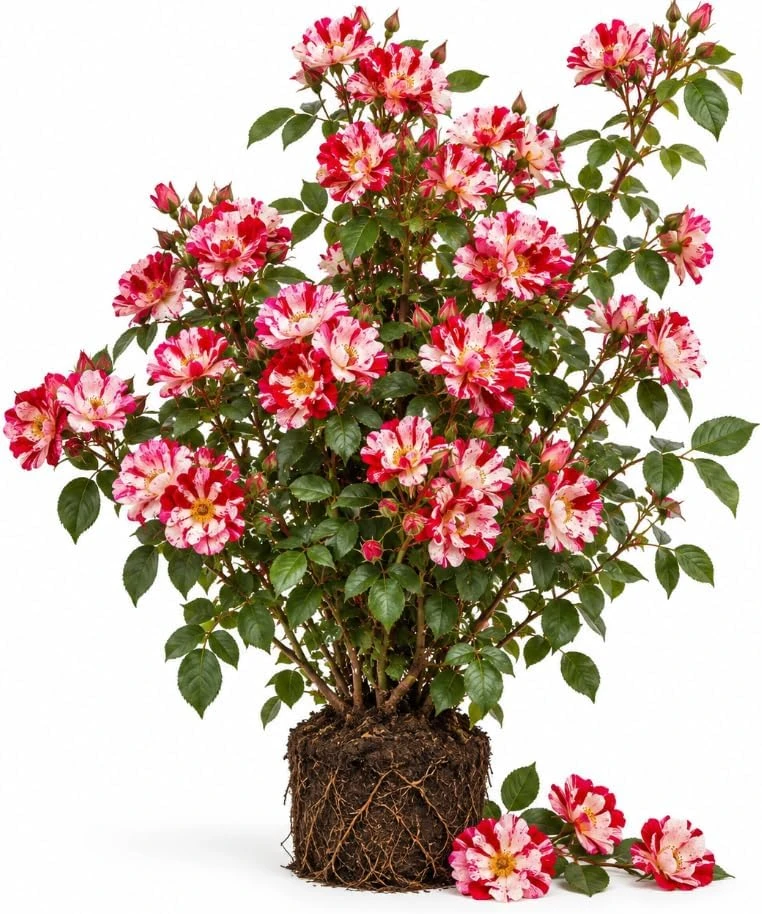 White Red Climbing Rose Plant – Live Starter, 4-6 Inches Tall, Outdoor - Image 1