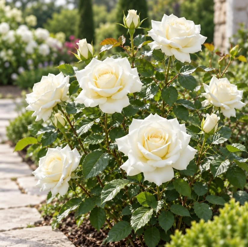 White Rose Live Plant, 4-7 Inches Tall, Heirloom Bush for Outdoor Gardens - Image 4