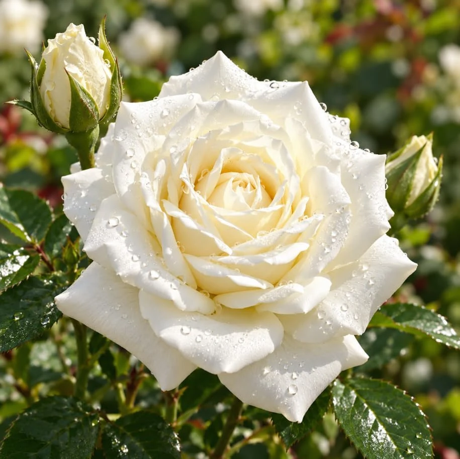 White Rose Live Plant, 4-7 Inches Tall, Heirloom Bush for Outdoor Gardens - Image 6