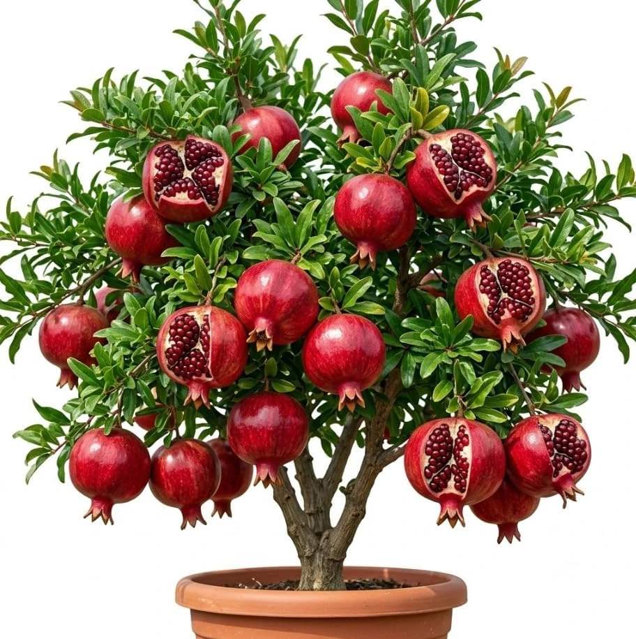 Wonderful Pomegranate Tree Live Plant, 10-14" Tall, Outdoor Fruit Shrub - Image 1