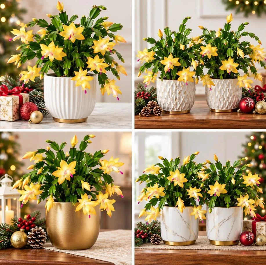 Yellow Christmas Cactus Thanksgiving Cactus Live Plant, 4-6 Inches Tall, Seasonal Blooming Holiday Succulent for Indoor Pots and Home Décor - Image 6