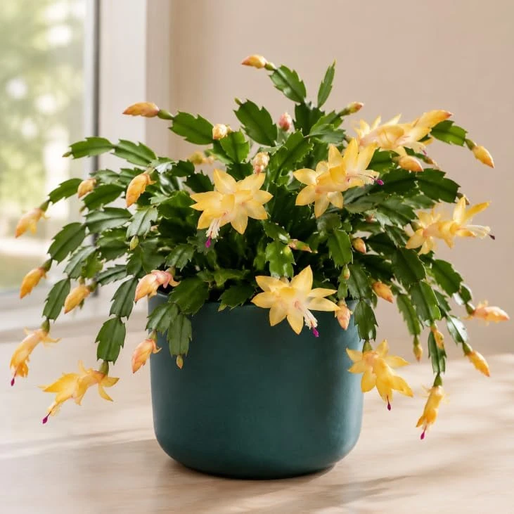Yellow Christmas Cactus Thanksgiving Cactus Live Plant, 4-6 Inches Tall, Seasonal Blooming Holiday Succulent for Indoor Pots and Home Décor - Image 7