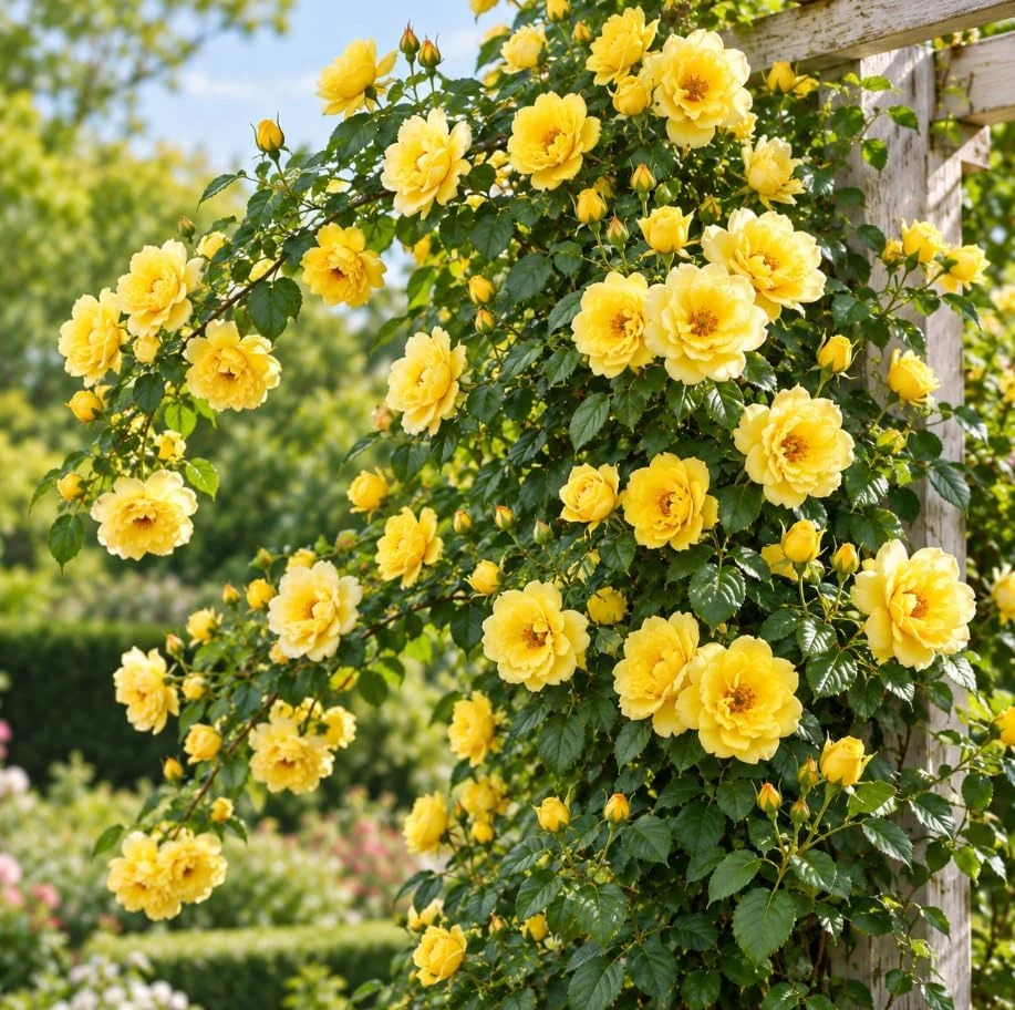Yellow Climbing Rose Live Plant – 5-7 Inches Tall – Fragrant Reblooming Vine for Full Sun - Image 4