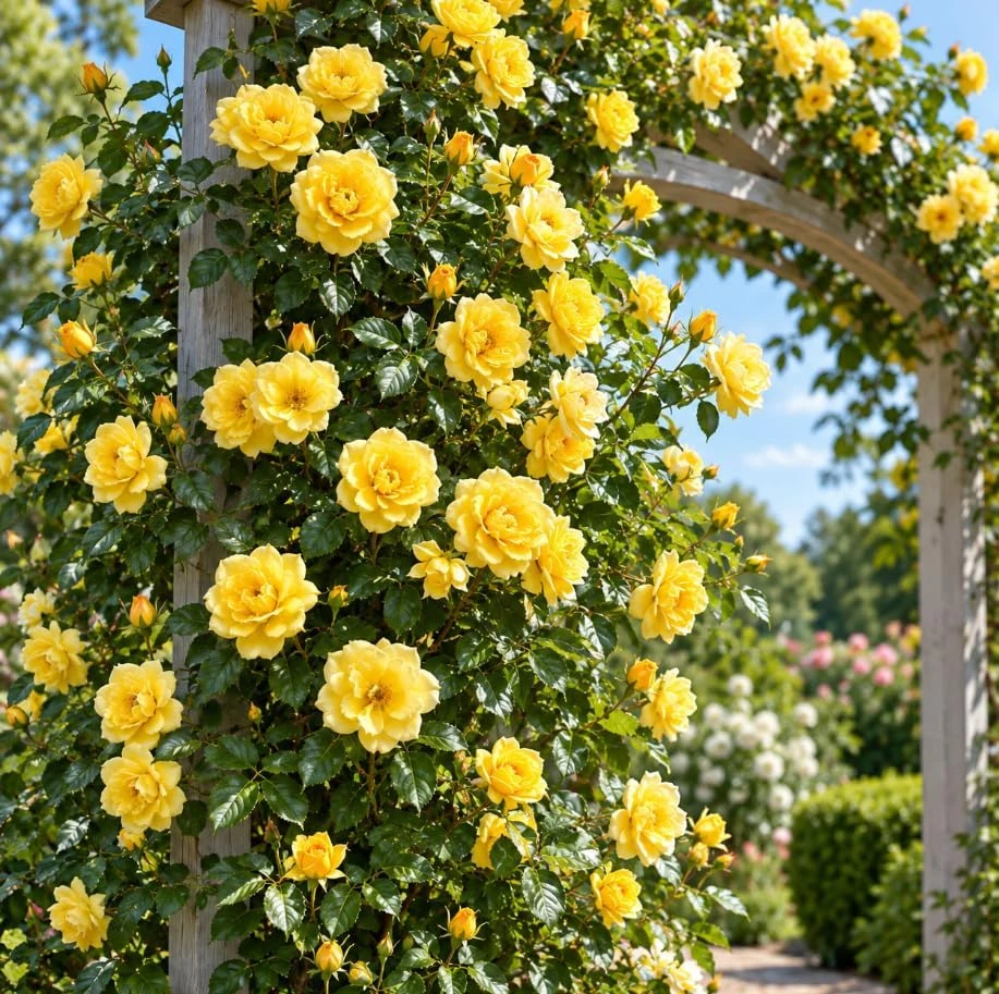 Yellow Climbing Rose Live Plant – 5-7 Inches Tall – Fragrant Reblooming Vine for Full Sun - Image 7