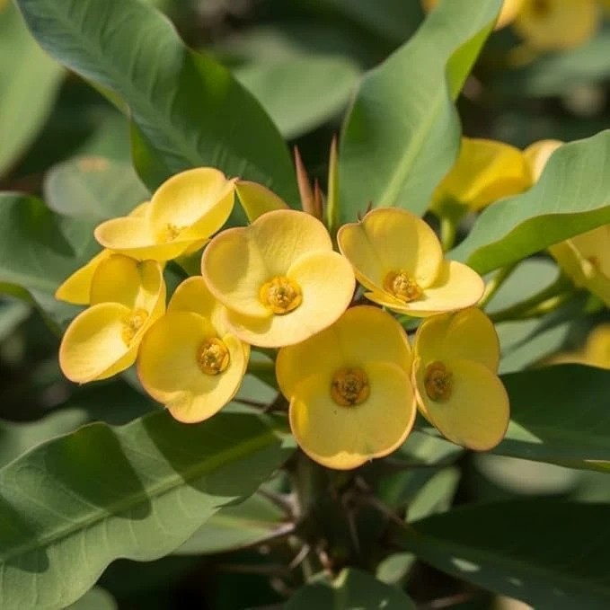 Yellow Euphorbia Milii Crown of Thorns Live Plant - 2 Inch Pot, Flowering Succulent, Indoor/Outdoor - Image 6