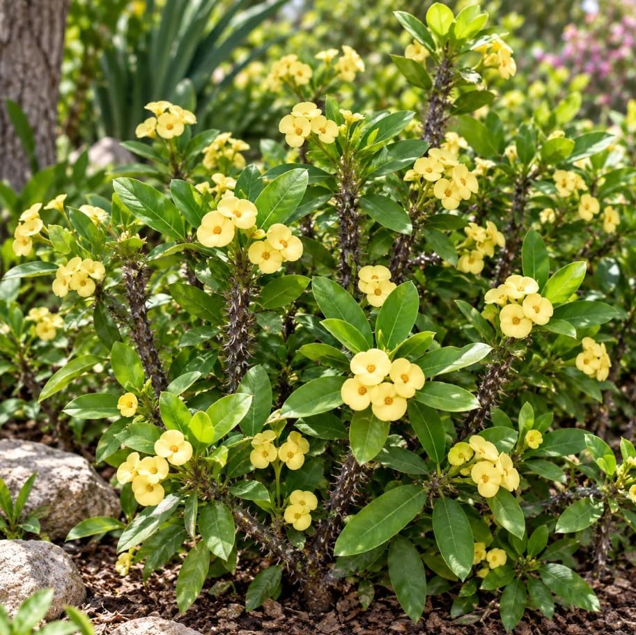 Yellow Euphorbia Milii Live Plant 4-6 Inches Tall - Crown of Thorns Succulent for Indoor & Outdoor - Image 6