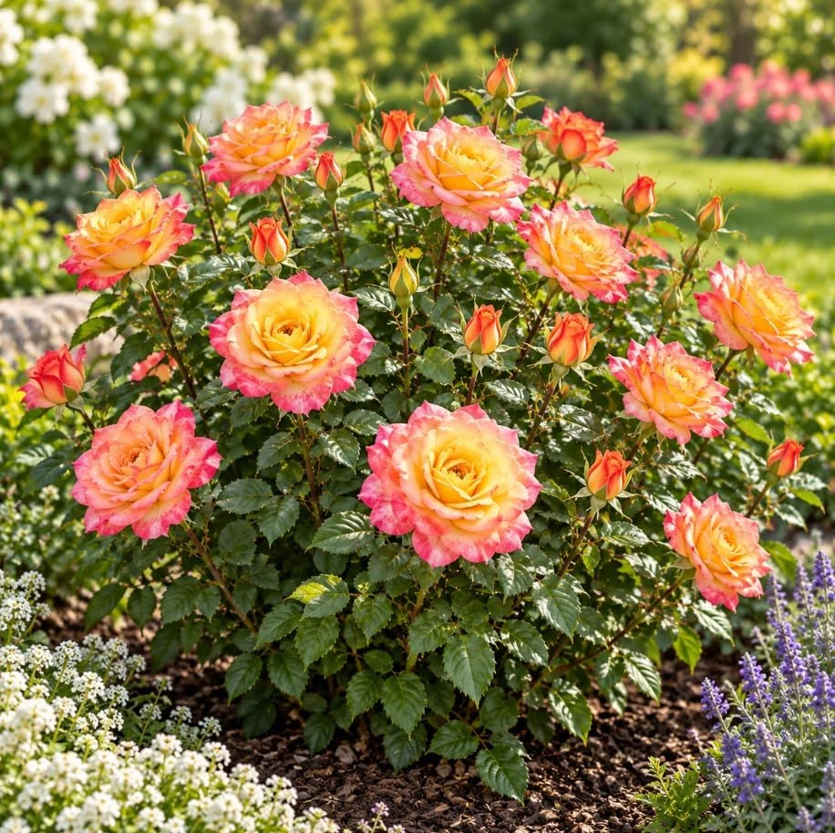 Yellow Orange Bicolor Rose Live Plant 4-7 Inches Tall - Fragrant Reblooming Bush for Gardens & Pots - Image 6