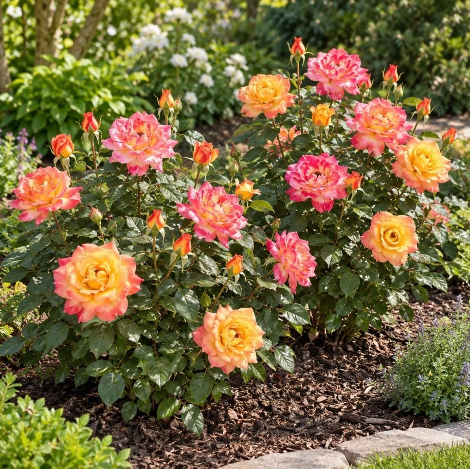 Yellow Orange Bicolor Rose Live Plant 4-7 Inches Tall - Fragrant Reblooming Bush for Gardens & Pots - Image 7