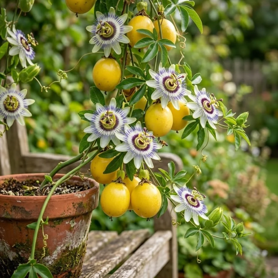 Yellow Passion Fruit Live Plant โ Sweet Tropical Fruiting Vine โ 8-12" Tall in 4" Pot - Image 2