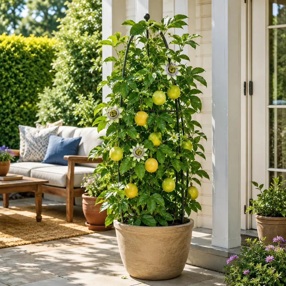 Yellow Passionfruit Live Plant, 4-7 Inch Starter Vine, Tropical Fruit for Outdoor Garden - Image 6