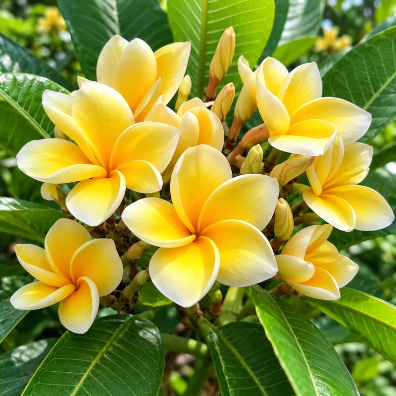 Yellow Plumeria Plant Live 10-15 Inch Tall in Gallon Pot, Ready to Grow Garden Planting - Image 1