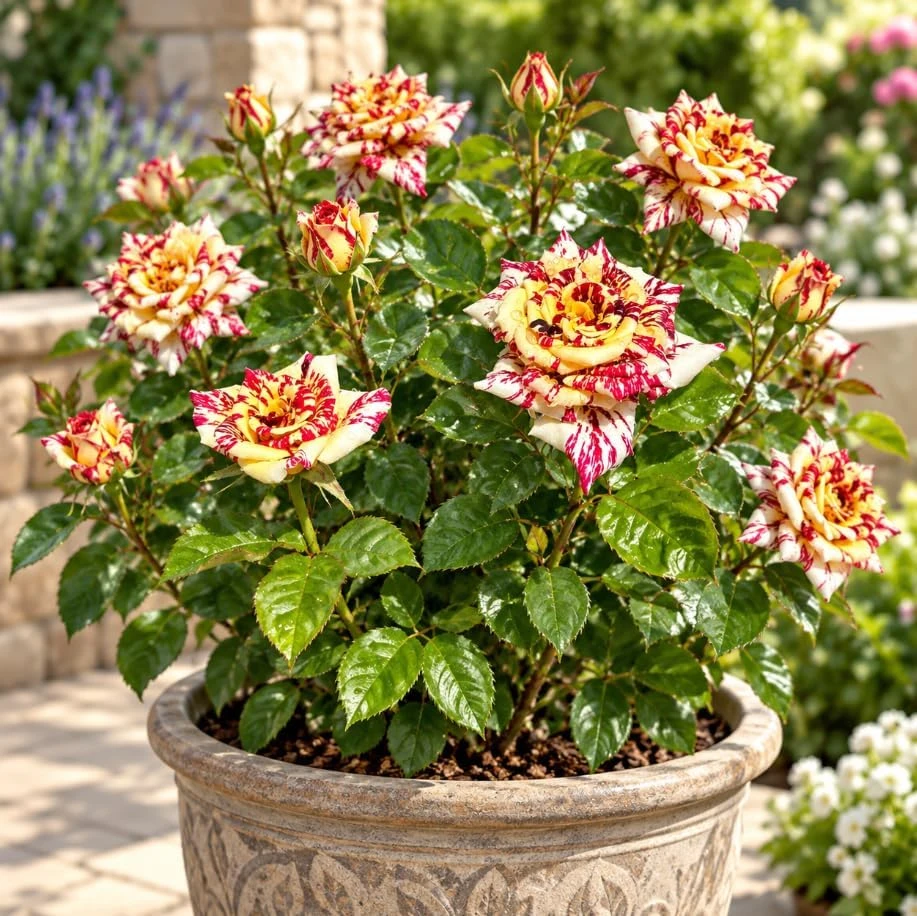 Yellow & Red Rose Bush Live Plant – 4-8 Inches Tall – Fragrant Bicolor Flowers – Outdoor - Image 6