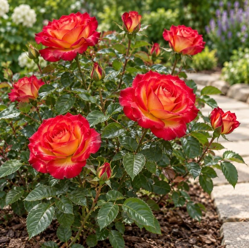 Yellow Red Rose Live Plant - Bicolor Bush, 4-6 Inches Tall, Outdoor - Image 4