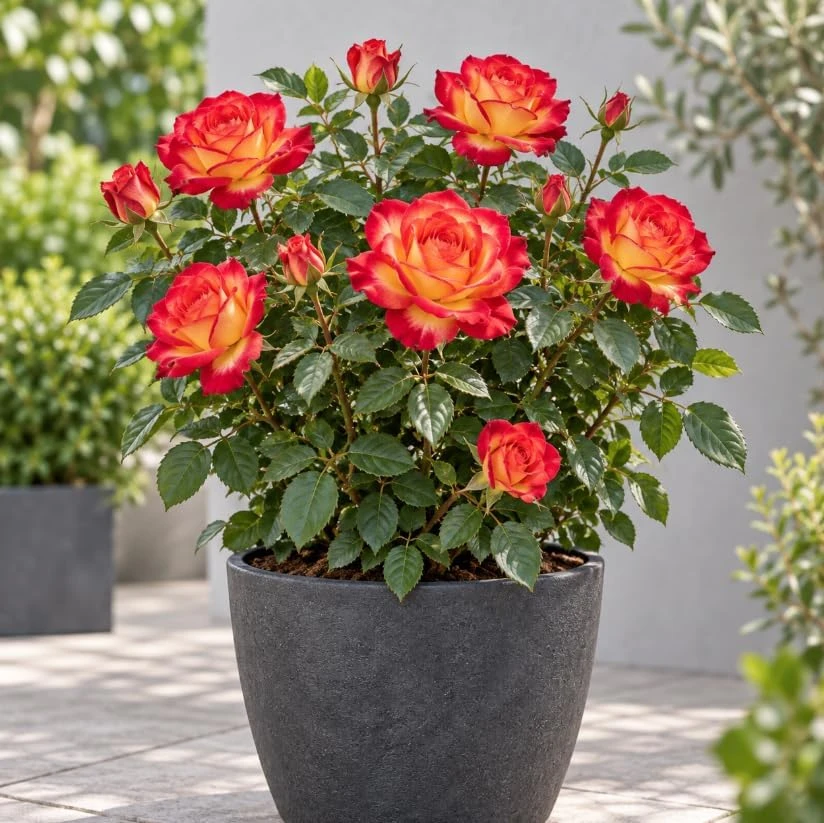 Yellow Red Rose Live Plant - Bicolor Bush, 4-6 Inches Tall, Outdoor - Image 7